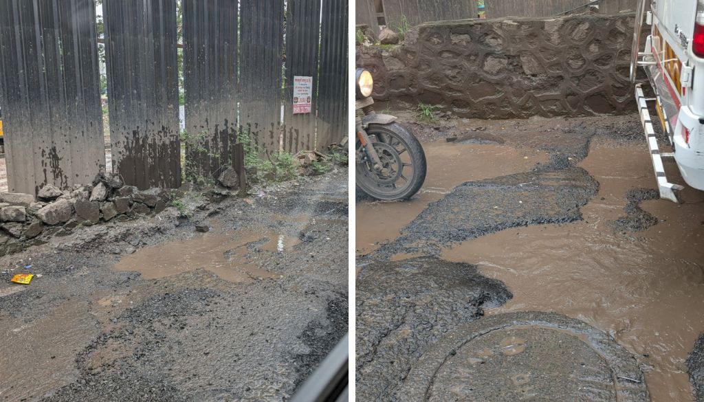 Potholes on Sainath Nagar Road