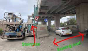 Road encroachment by Pune Metro