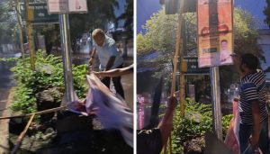 Viman Nagar Residents Brave Rain to Remove 50 Unauthorized Flexes in Early Morning Drive