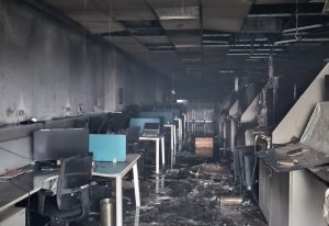 burnt office in Commerzone Pune