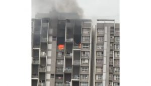 fire incident at a building in Undri