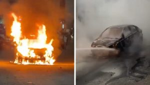 Car Catches Fire in Shivajinagar, Nobody Injured