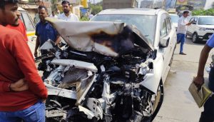Four-Wheeler Catches Fire After Collision with Dumper on Mulshi Road