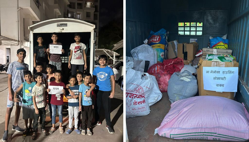 La Melosa Wakad Residents Send Relief to Flood-Affected Maharashtra Villages