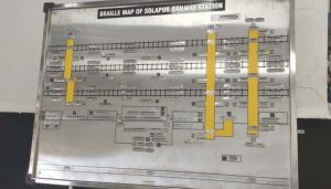 Railway Installs Braille Maps at Solapur and Kalaburagi Stations