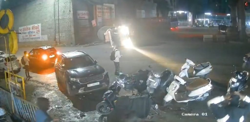 Truck Loses Control Near Navale Bridge in Pune