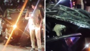 Car Overturns Near Navale Bridge