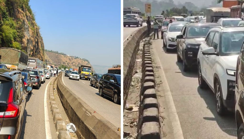 Heavy Traffic Jam on Pune-Mumbai Expressway in Khandala Ghat
