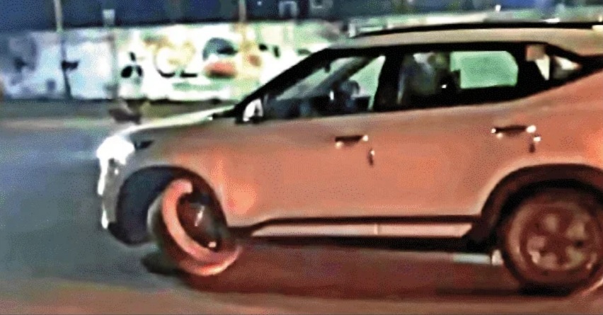 Pune Man Drives SUV Without Tyre