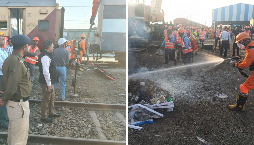 Railway and NDRF Conduct Derailment and Fire Accident Drill at Daund