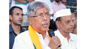 Chandrakant Patil Leads BJP Candidates’ Padyatra in Mahalunge