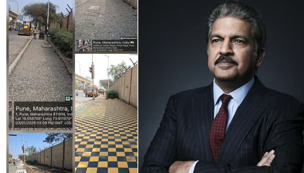 Industrialist Anand Mahindra Praises PMC’s Footpath Repair Drive in Pune