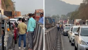 Massive Traffic Jam Hits Mumbai–Pune Expressway Near Khandala Tunnel