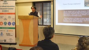 Prof. Manabu Sumida addressing during the program organised on the occassion of 12th year