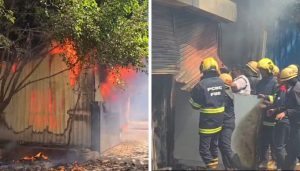 Short Circuit Suspected After Devastating Blaze Destroys Two Warehouses in Pimple Gurav