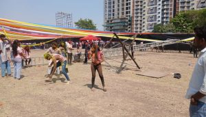 Iron Girder Falls at Royal Palms Koregaon Park During Holi Celebration