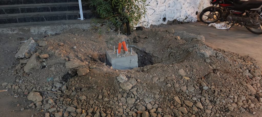 Relief for NIBM Annexe Residents as Electric Pole Foundation Work Begins in Mohammadwadi