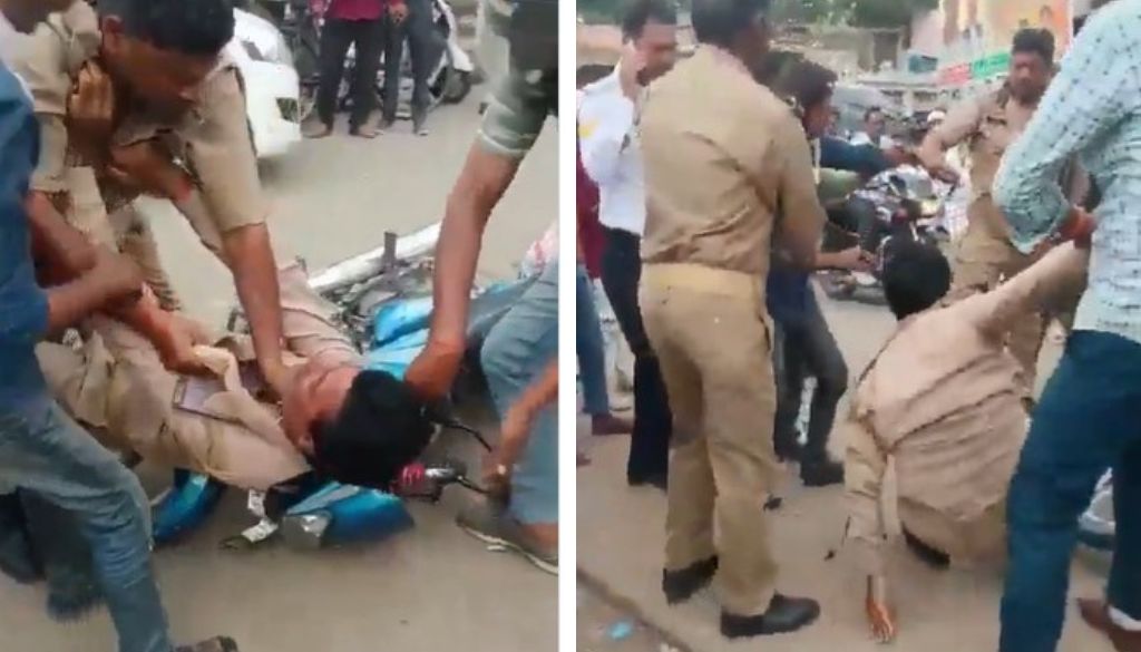 Farrukhabad Traffic Police Brawl in Uniform