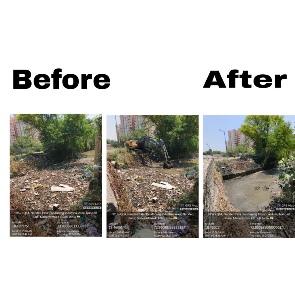 Garbage-Clogged Stream in Wadgaon Khurd Cleared After Weeks of Complaints