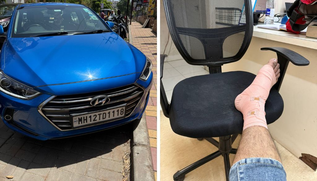 Injured Man Alleges Car Driver Using Mobile Phone Hit Him in Mohammadwadi