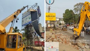 Pune: Illegal Hoarding of Hospital at Khed Shivapur Demolished; Six ...