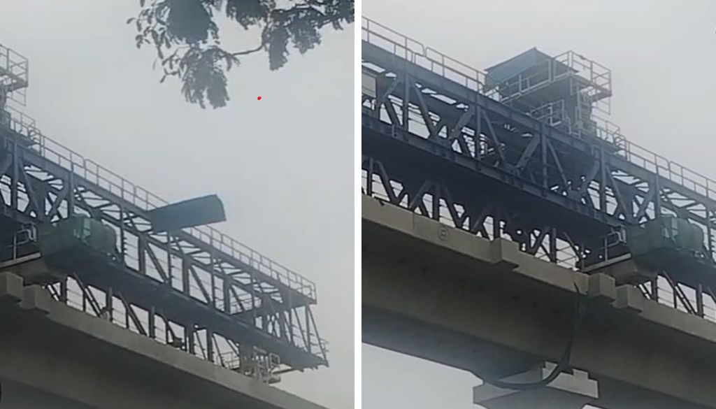 Metal Sheets From Pune Metro Site Fly Onto Highway in Pimpri Chinchwad Due to Strong Winds