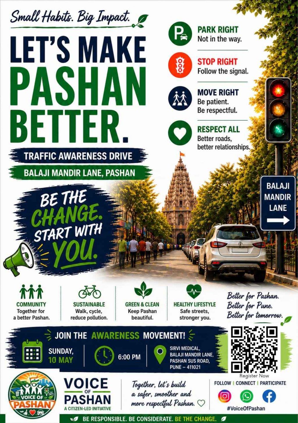 Voice of Pashan to Hold Traffic Etiquette Awareness Campaign on May 10