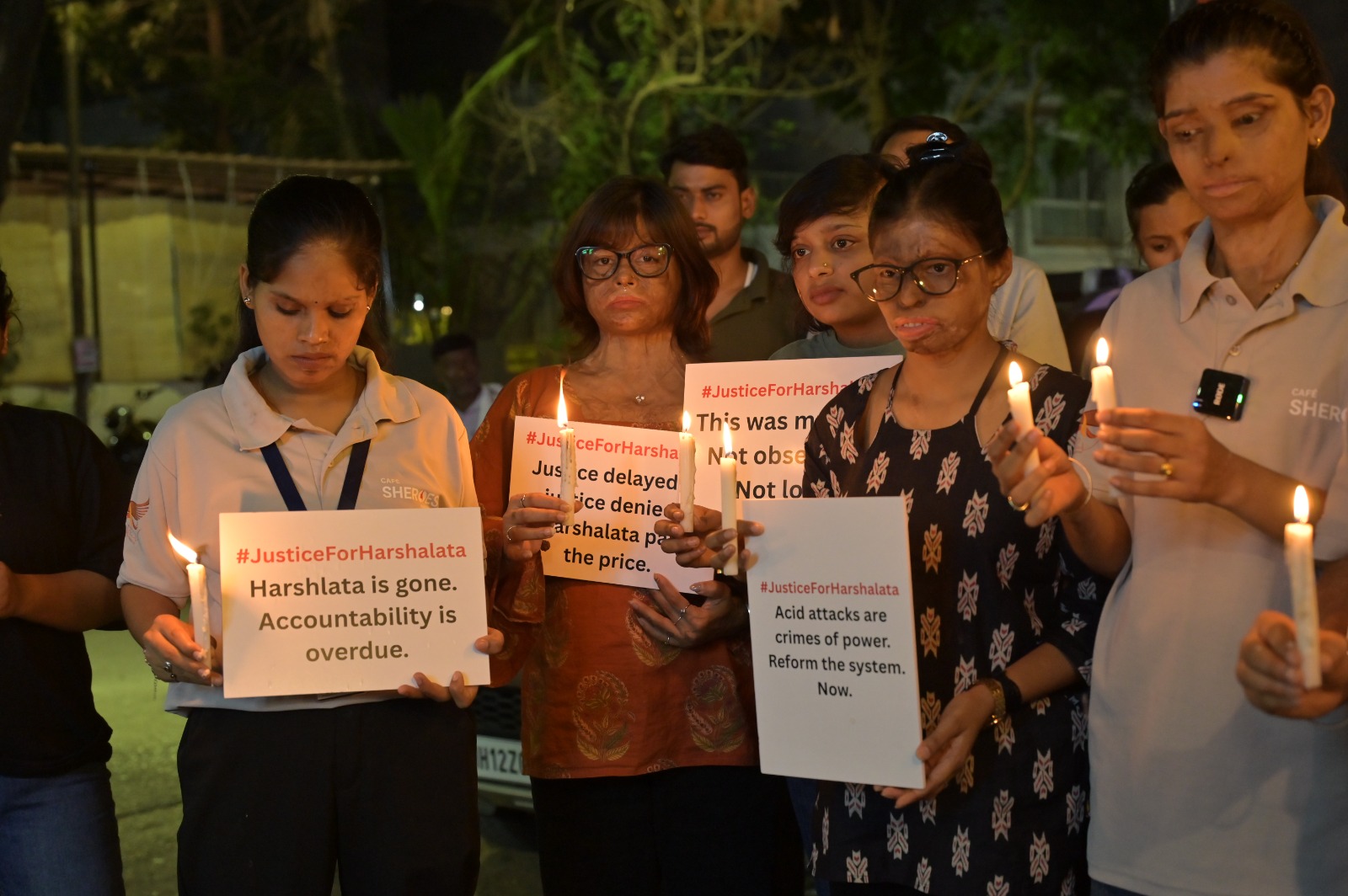 Candlelight Vigil for Acid Attack Victim Harshalata Solanki Demands Swift Justice