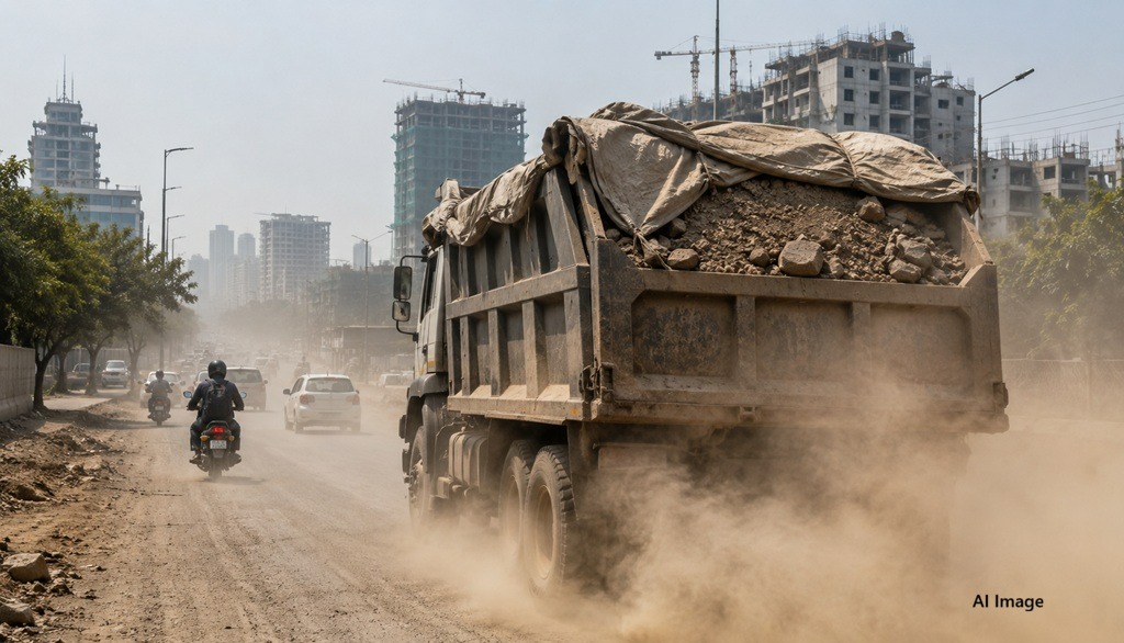 Debris Trucks Worsen Dust Pollution Across Pune