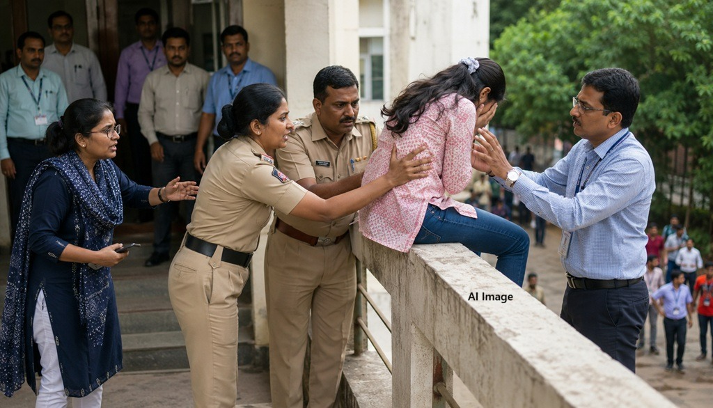 NEET Candidate Caught with Phone Attempts to Jump from Railing at Pune Centre