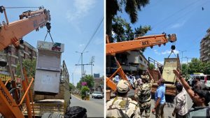 PCMC Removes 35 Illegal Stalls Near Schools and Colleges in Special Anti-Encroachment Drive