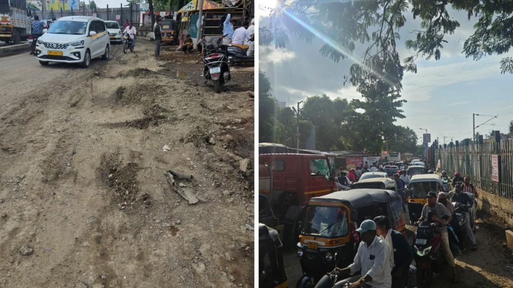 PMC Stormwater Drainage Work Leaves Handewadi Road Choked with Traffic, Potholes