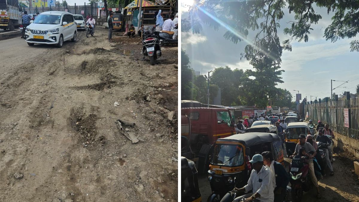 PMC Stormwater Drainage Work Leaves Handewadi Road Choked with Traffic, Potholes