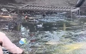 Sewage overflow in Sayyed Nagar
