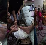 Pune: Videos Surface Showing Devotees Washing Self-Styled Godman Mishra’s Feet and Drinking Milk Poured Over Them as Part of ‘Spiritual’ Rituals
