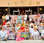 Pune: Wearing Helmets and Black Bands, MVA Corporators Protest Alleged ‘Intimidation’ By BJP Members In PMC General Body