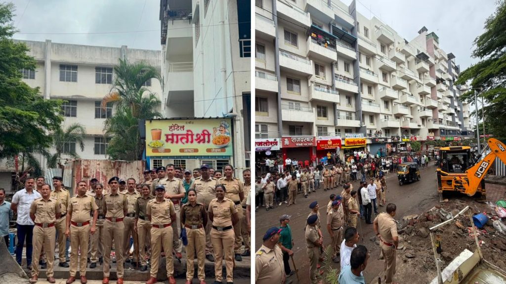 Bharati Vidyapeeth Police Demolish Illegal Hotel Linked to Wanted Accused at Sinhgad Campus