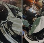 Pune: Car Crashes Into Tree Near Sangamwadi, Two Injured; Driver Rescued by Fire Brigade