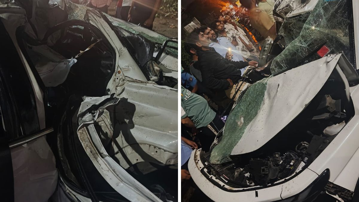 Car Crashes Into Tree Near Sangamwadi, Two Injured