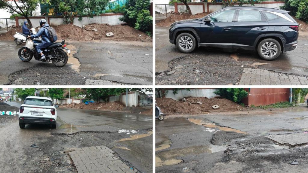 Dangerous Road Cut Near Shalimar Hotel in Mohammadwadi Raises Safety Concerns