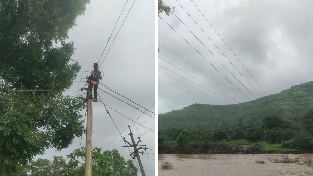 MSEDCL Staff Wade Into River to Restore Electricity in Junnar