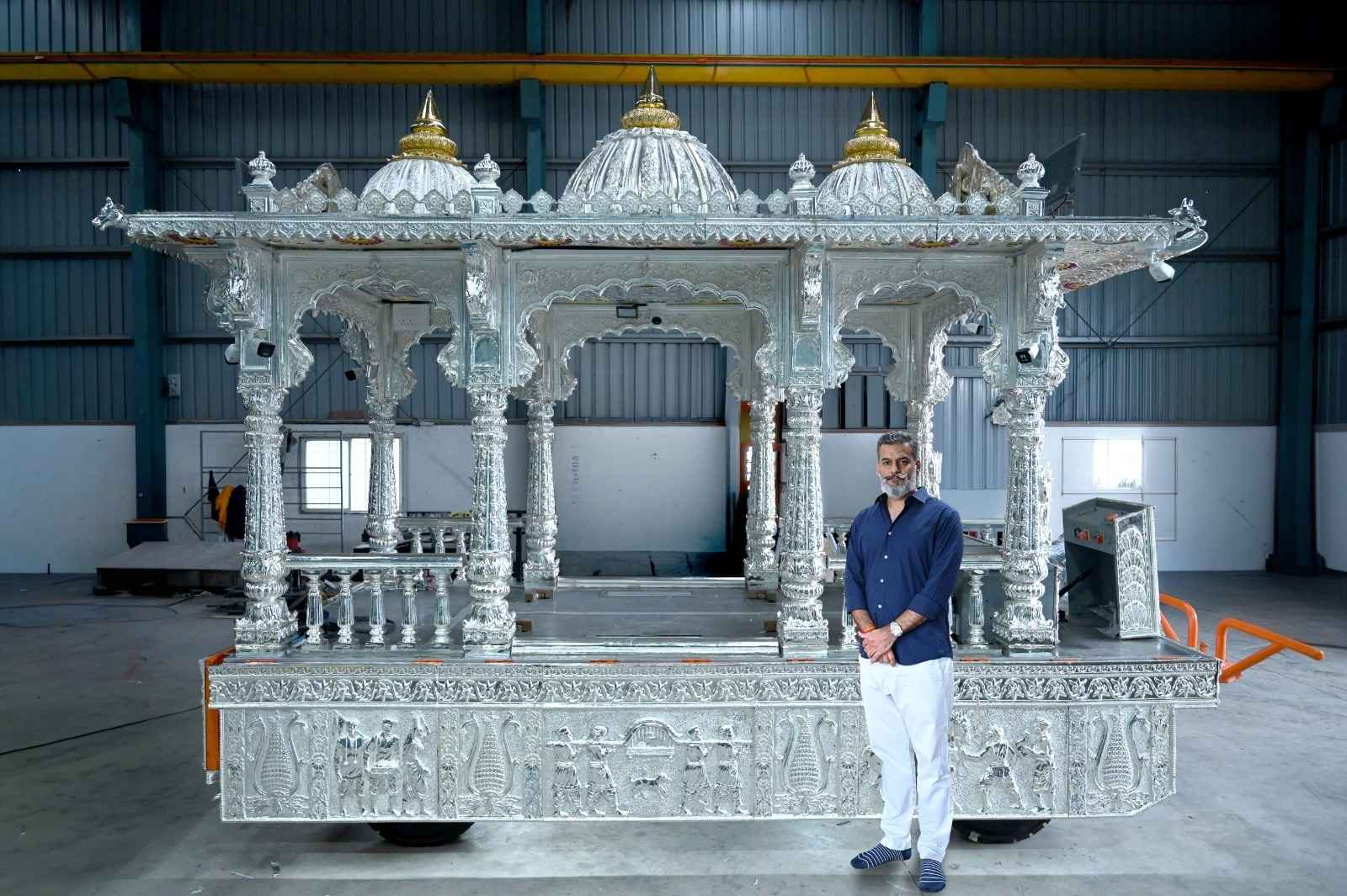 New Modern Pure Silver Chariot for Sant Dnyaneshwar Mauli's Palkhi Procession