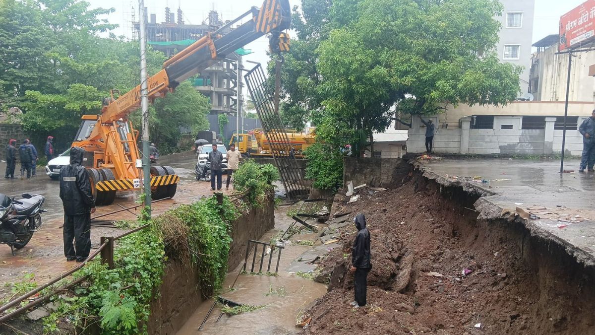 Road Cave-In and Retaining Wall Collapse Near Sudatta Sankul on Sinhagad Roa