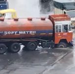 Road Caves In Near Surat’s G9 Circle, Tanker Gets Trapped; Fresh Questions Raised Over Quality of Civic Infrastructure