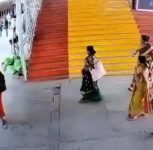 Woman Narrowly Escapes Accident at Pune Railway Station After Slipping While Boarding Train