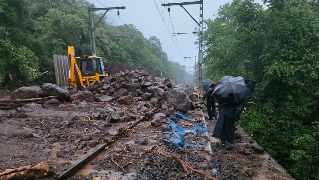 landslide on railway track