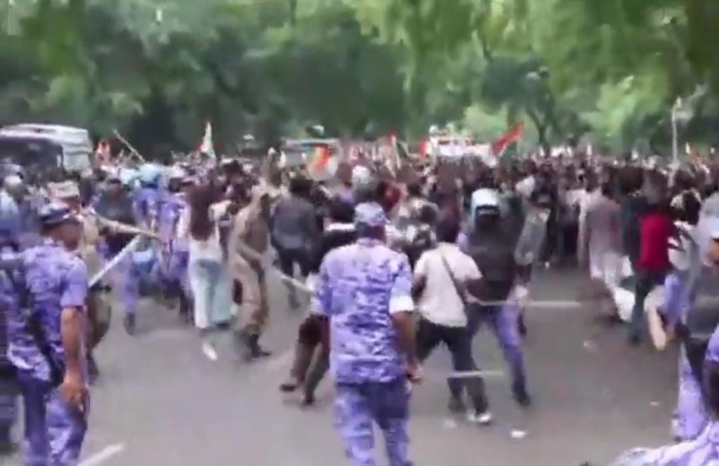 rotesters Clash with Police During Parliament