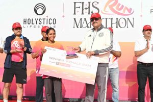 21km women's category winner with guest
