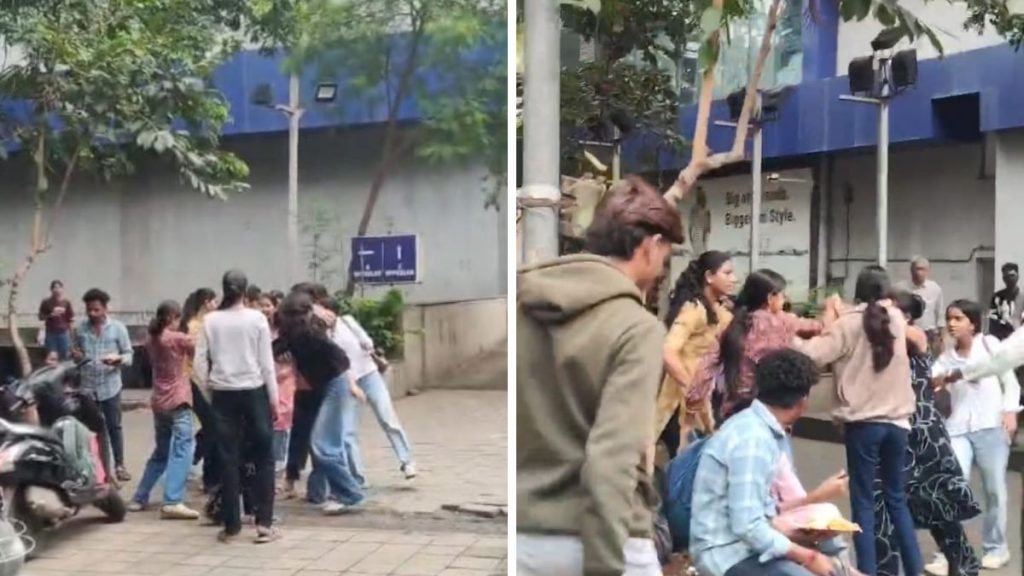 Heated Argument Turns Into Physical Fight Between Two Groups Outside Garware College