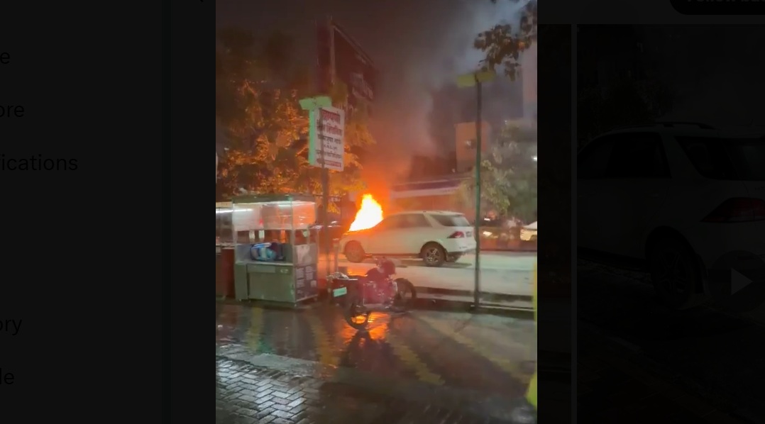 Mercedes car fire